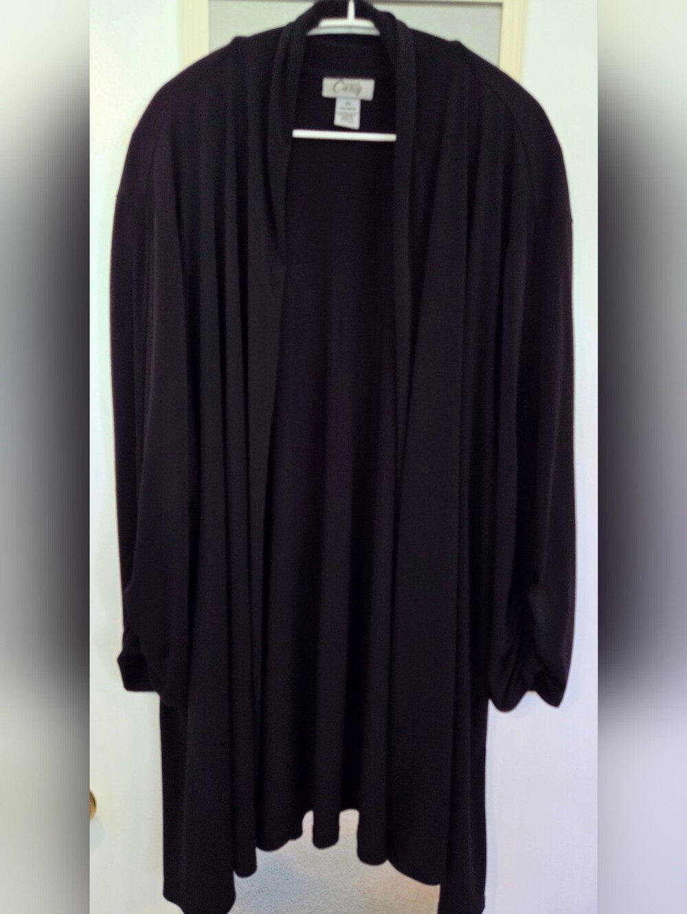 Catherines Open-Front Black Cardigan
